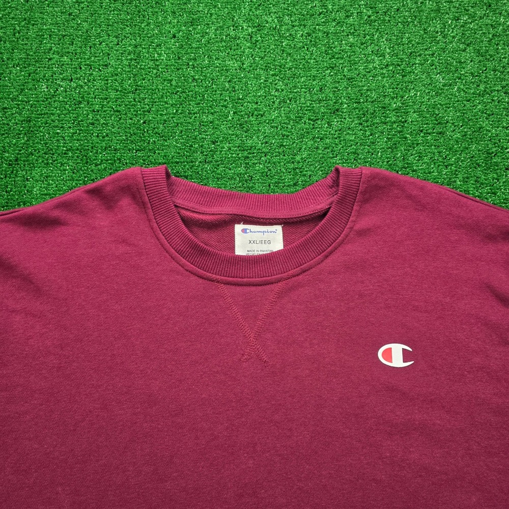 Champion Crewneck Sweatshirt Mens 2XL Red Burgundy Pullover Casual Comfortable - Picture 2 of 8